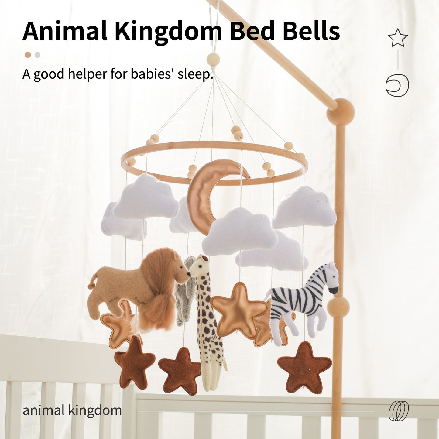 Felt Forest Animal Crib Mobile – Baby Nursery Hanging Toy