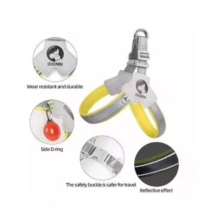 Reflective Pet Harness with Leash – Adjustable & Comfortable for Dogs and Cats