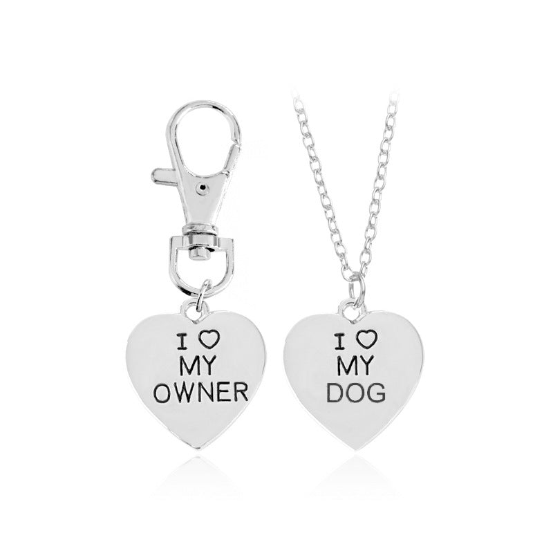 Love My Owner / Love My Dog Bone Pendant Set