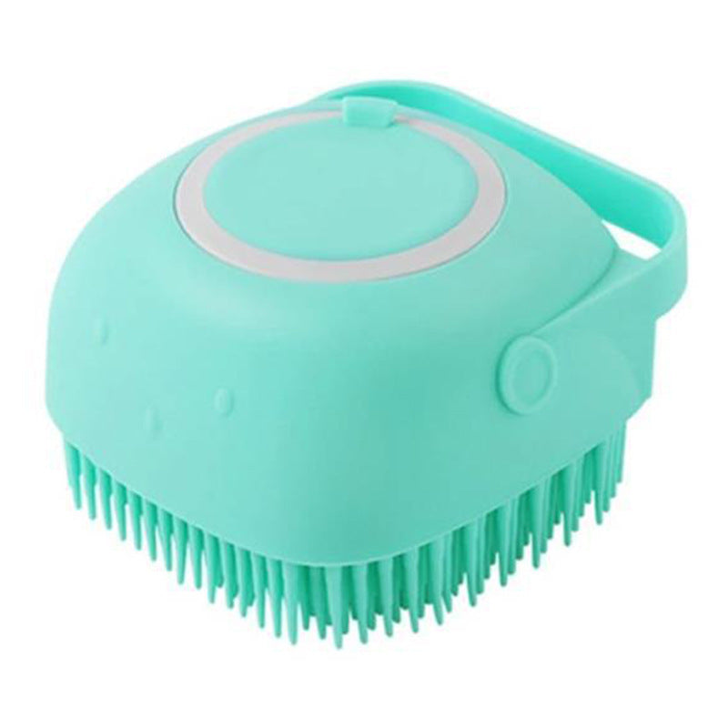Silicone Pet Bath Massage Brush with Shampoo Dispenser