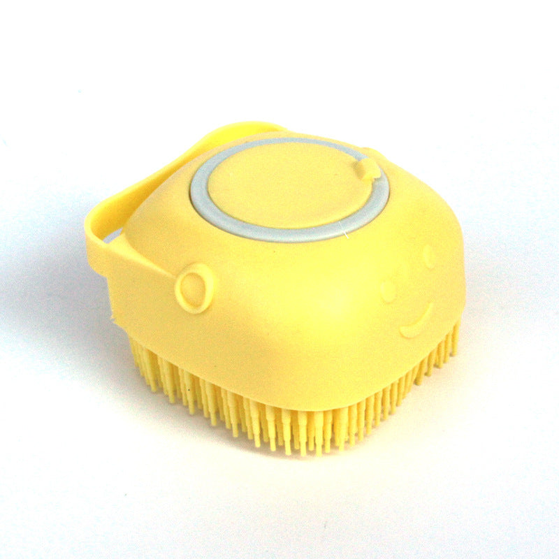 Silicone Pet Bath Massage Brush with Shampoo Dispenser