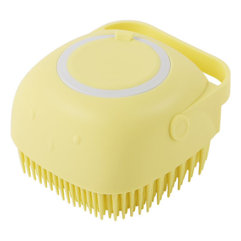 Silicone Pet Bath Massage Brush with Shampoo Dispenser