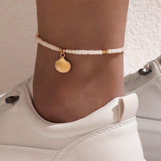 Bohemian Shell Anklet – Adjustable Beach Vacation Jewelry