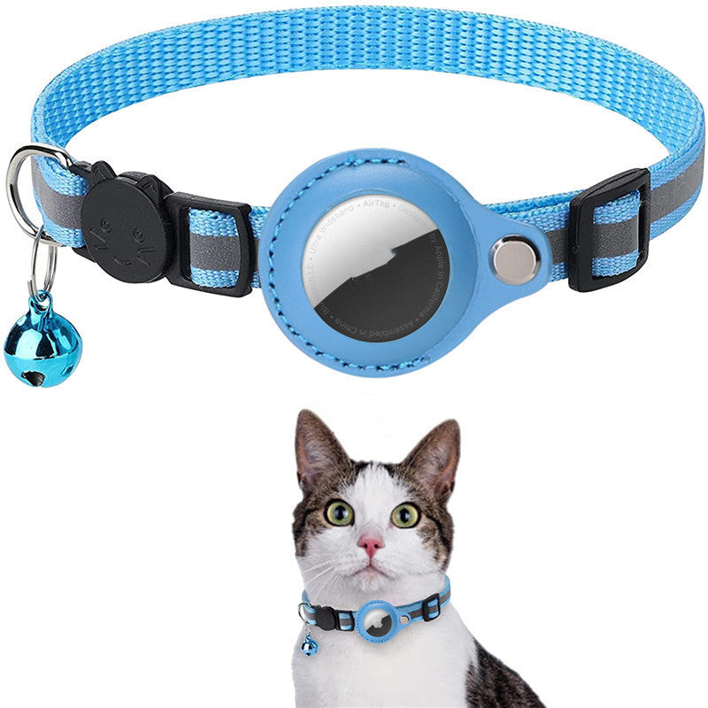 Reflective Nylon Pet Collar with AirTag Holder – Waterproof Pet Tracker Case