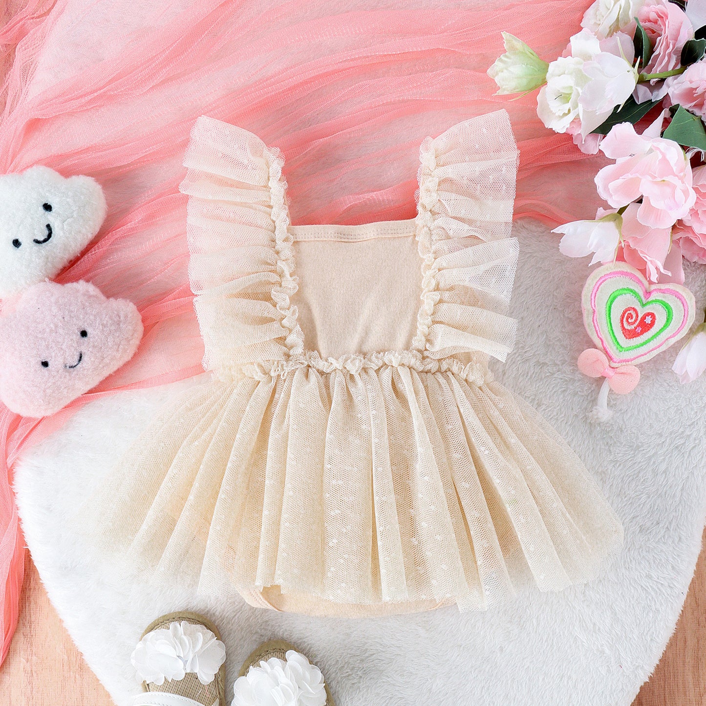 Baby Girl Jumpsuit – Cotton Net Skirt Princess Dress