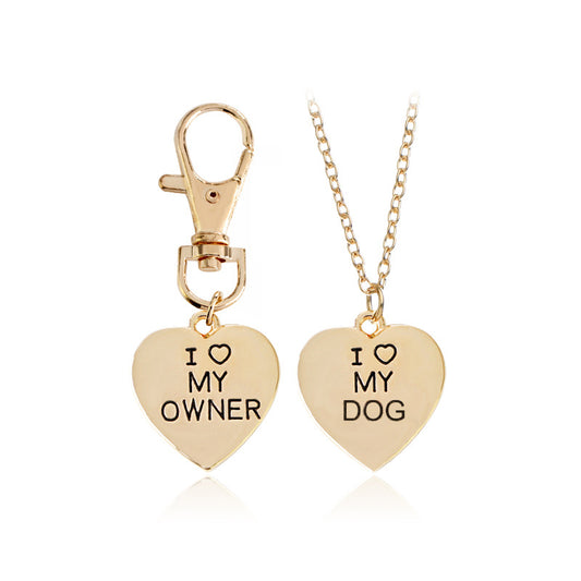 Love My Owner / Love My Dog Bone Pendant Set