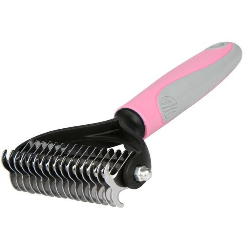 Double-Sided Pet Grooming Brush & Deshedding Tool