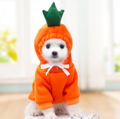 Cute Fruit Fleece Dog Hoodie – Warm Winter Coat for Small Dogs & Cats