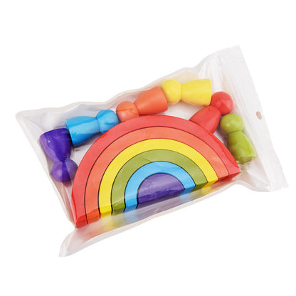 Rainbow Arch Wooden Building Blocks – Montessori Educational Toy