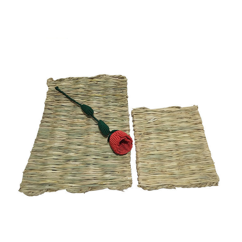 Natural Straw Mat for Pets - Hand-Woven Bedding Pad