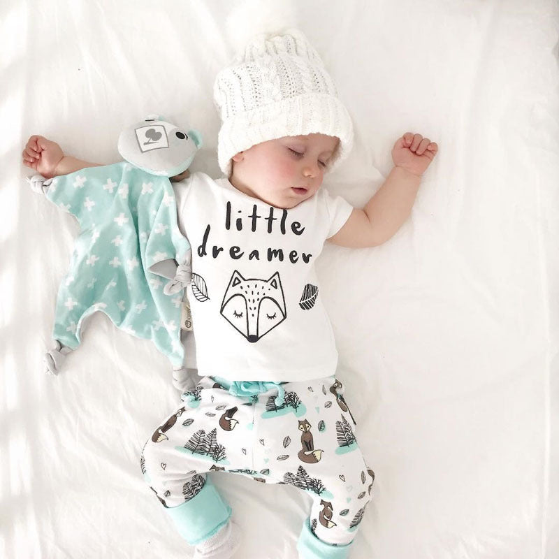 Newborn Baby Clothes Set – Cotton T-Shirt & Pants Outfit