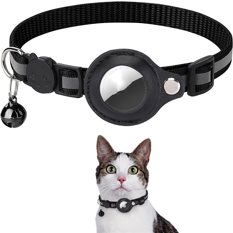 Reflective Nylon Pet Collar with AirTag Holder – Waterproof Pet Tracker Case