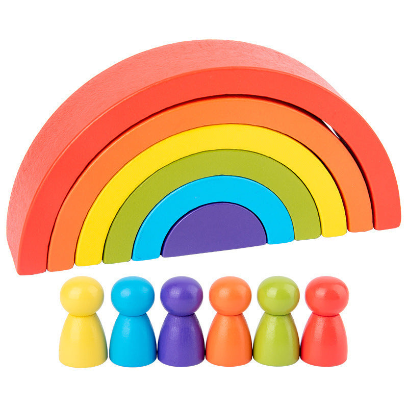 Rainbow Arch Wooden Building Blocks – Montessori Educational Toy