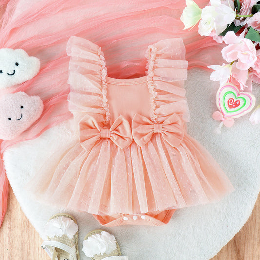 Baby Girl Jumpsuit – Cotton Net Skirt Princess Dress