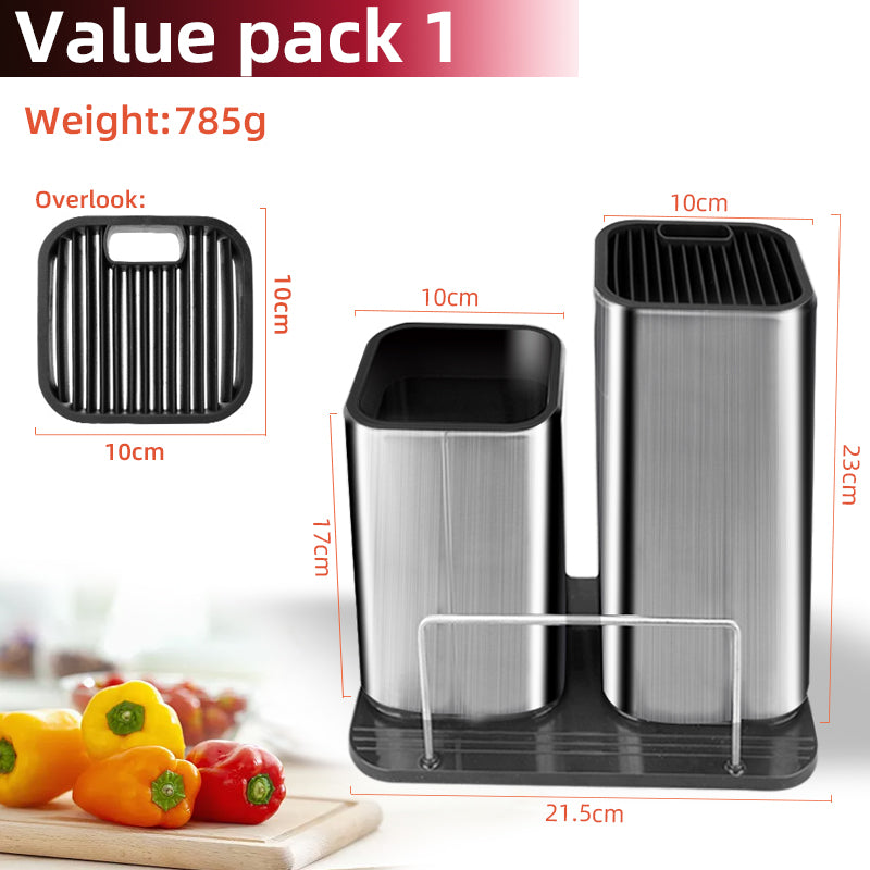 Drainable Knife & Chopping Board Holder – Space-Saving Kitchen Organizer