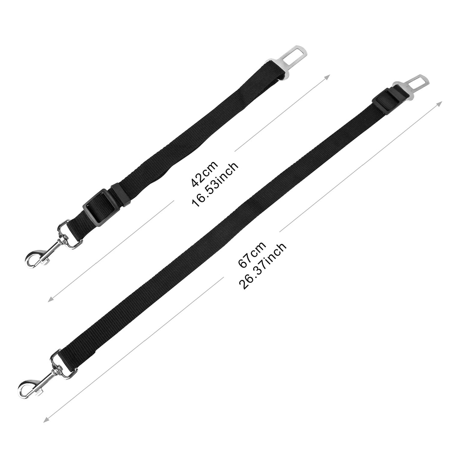 Adjustable Pet Seat Belt Leash for Dogs & Cats – 2Pcs Set
