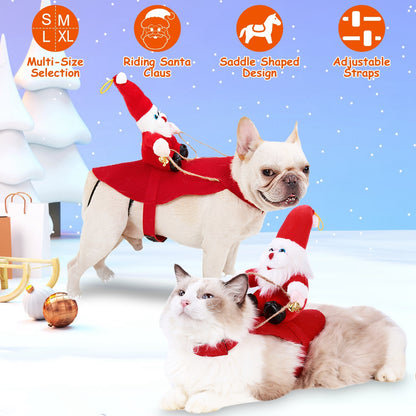 Pet Christmas Costume – Red Santa Winter Coat for Dogs & Cats