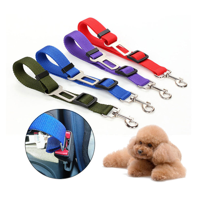Durable Adjustable Pet Car Seat Belt – Nylon Safety Leash for Dogs & Cats
