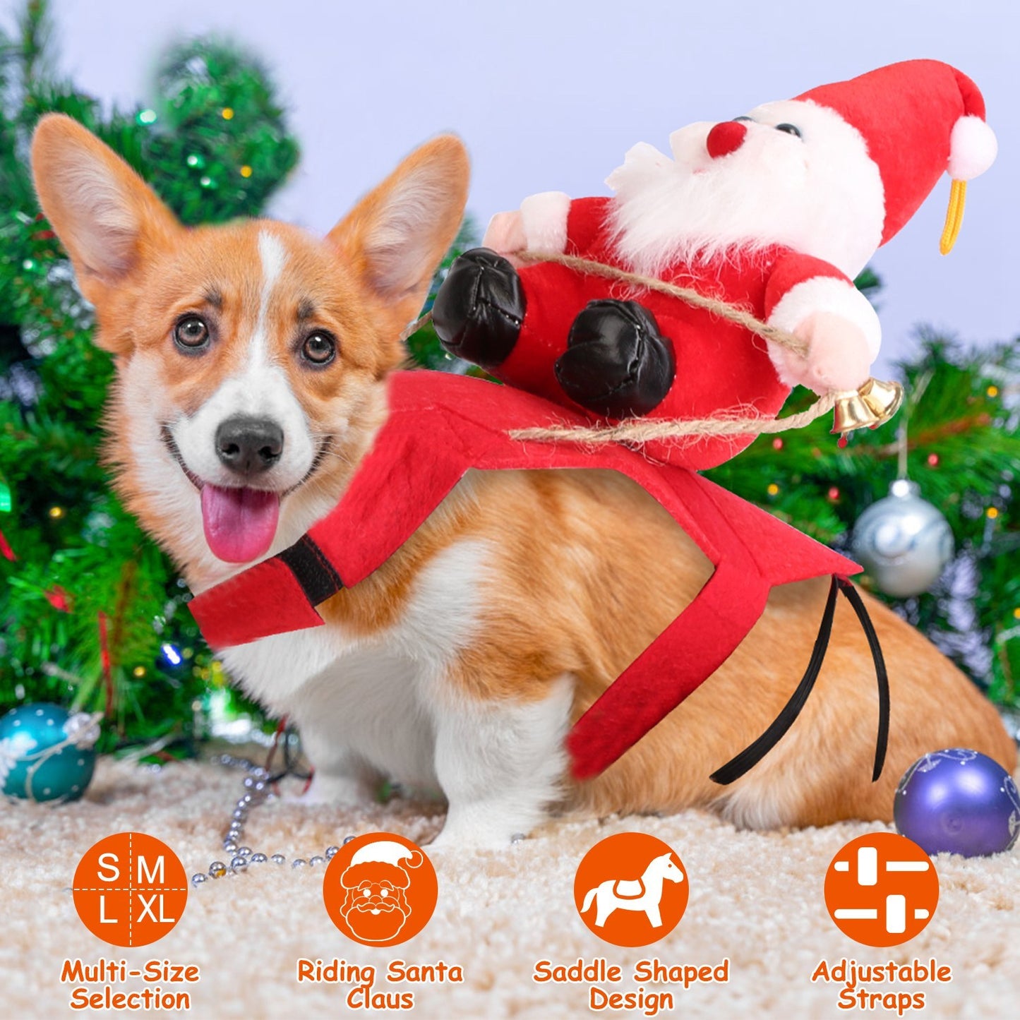 Pet Christmas Costume – Red Santa Winter Coat for Dogs & Cats