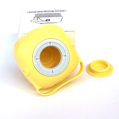Silicone Pet Bath Massage Brush with Shampoo Dispenser