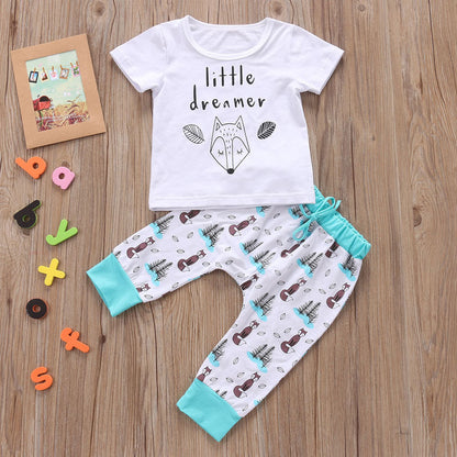 Newborn Baby Clothes Set – Cotton T-Shirt & Pants Outfit