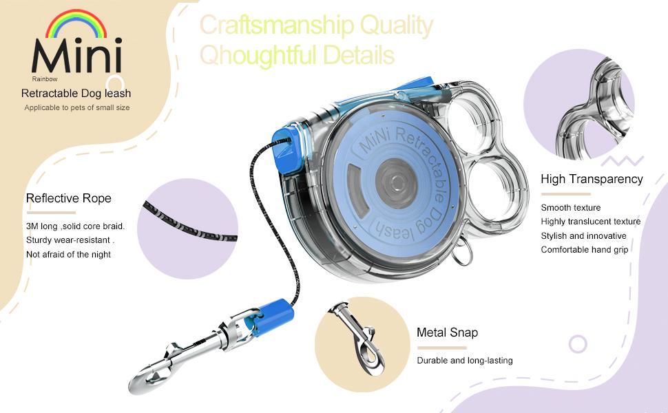 Mini Retractable Dog Leash for Small Pets