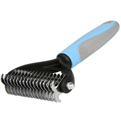 Double-Sided Pet Grooming Brush & Deshedding Tool