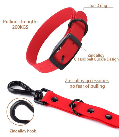 Silicone Dog Collar & Leash Set – Waterproof & Easy to Clean