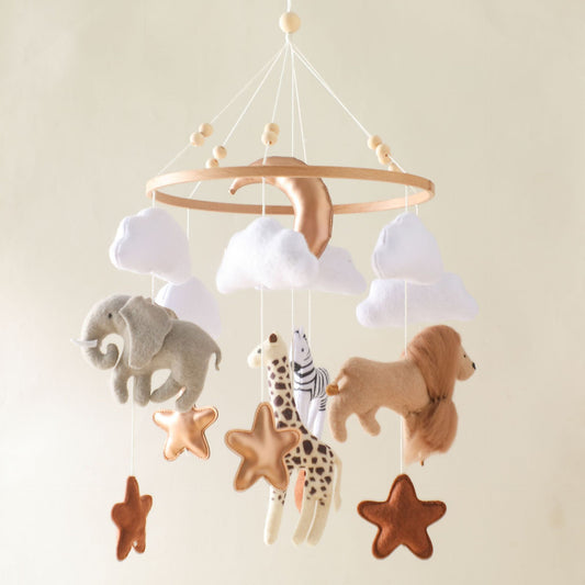 Felt Forest Animal Crib Mobile – Baby Nursery Hanging Toy