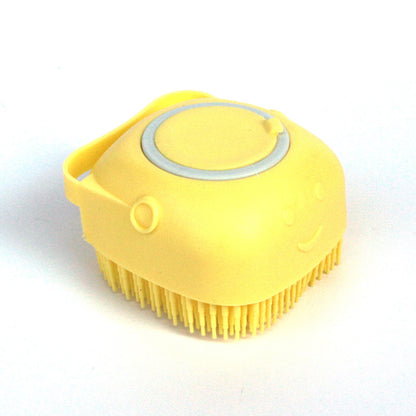 Silicone Pet Bath Massage Brush with Shampoo Dispenser