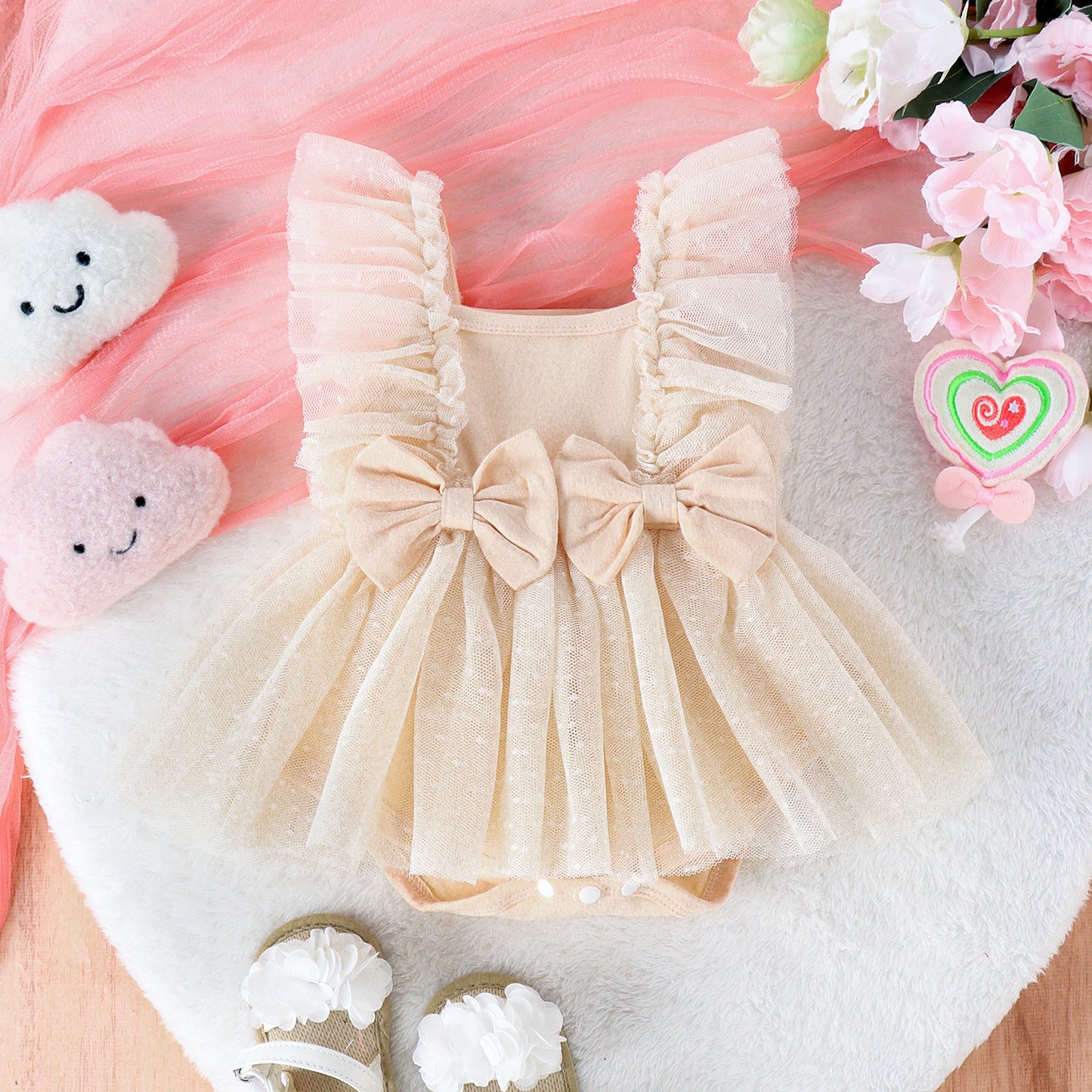 Baby Girl Jumpsuit – Cotton Net Skirt Princess Dress