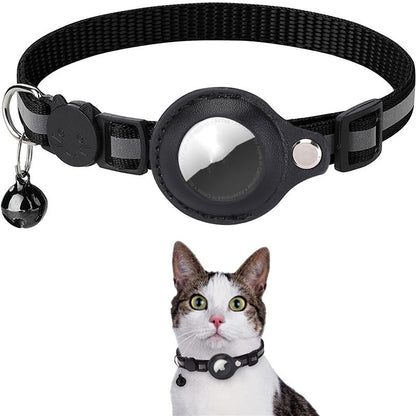 Reflective Nylon Pet Collar with AirTag Holder – Waterproof Pet Tracker Case