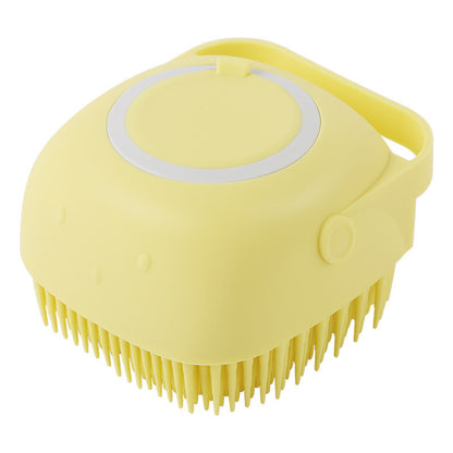 Silicone Pet Bath Massage Brush with Shampoo Dispenser