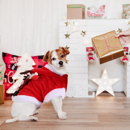 Pet Christmas Costume – Santa Claus Reindeer Outfit for Dogs & Cats