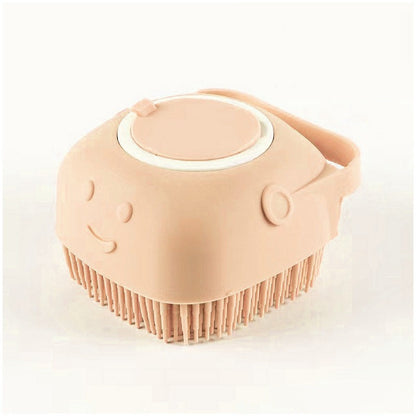 Silicone Pet Bath Massage Brush with Shampoo Dispenser