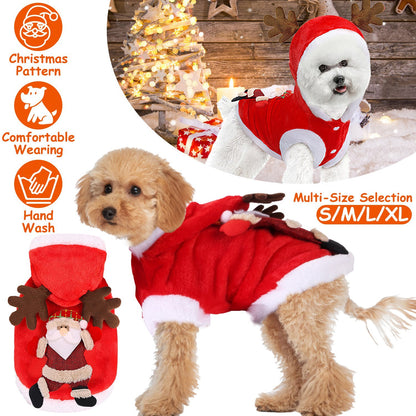 Pet Christmas Costume – Santa Claus Reindeer Outfit for Dogs & Cats